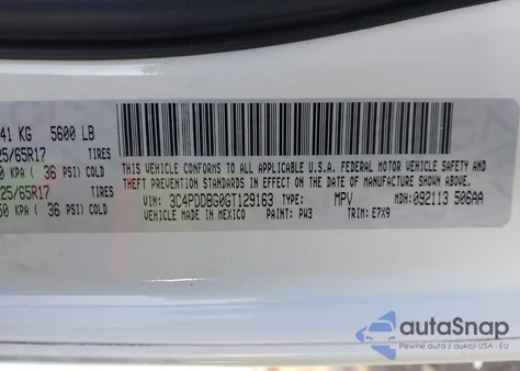 2016 Dodge Journey Sxt из США, поврежденный, VIN 3C4PDDBG0GT129163